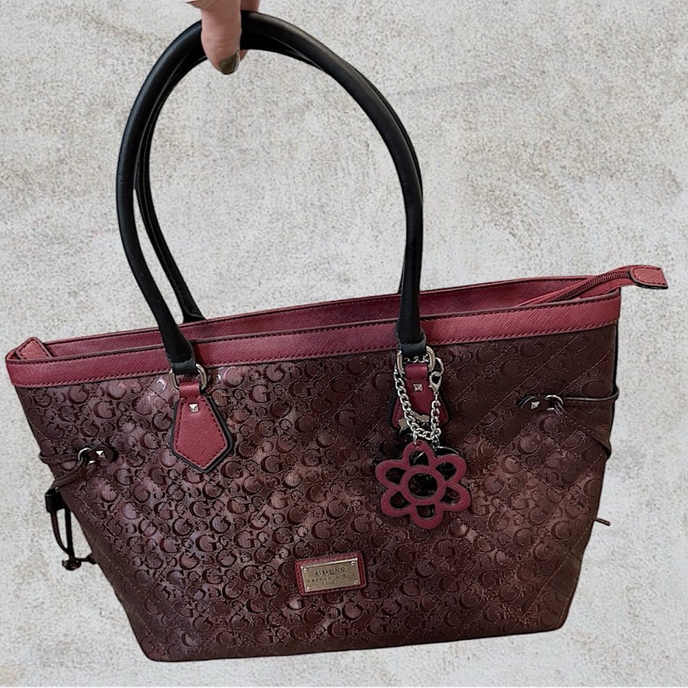 NWOT Guess Burgundy/Red Tote Bag Purse